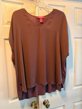 Catherines Plum Layered V-Neck Women's Top